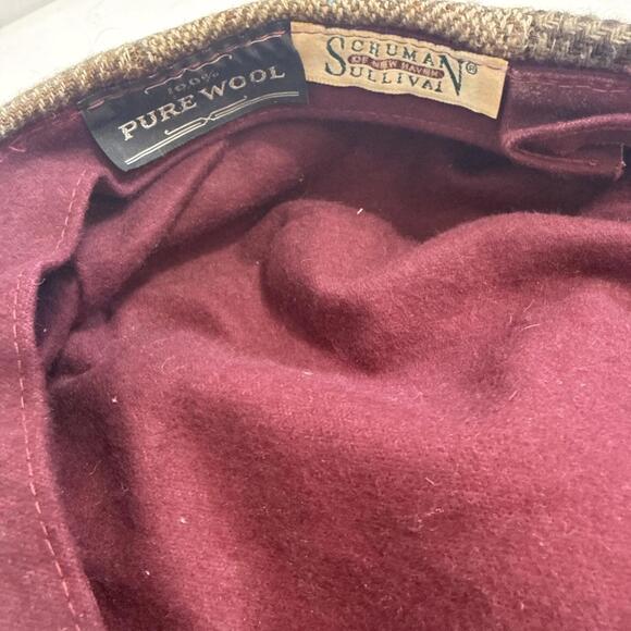 Vintage Schumann Sullivan of New Haven Wool Newsboy Hat Made USA Size Large - Picture 5 of 12